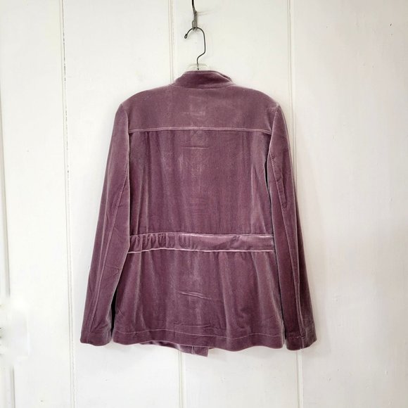 Loft Mauve Velvet Utility Jacket with Drawstring Waist - Picture 3 of 6